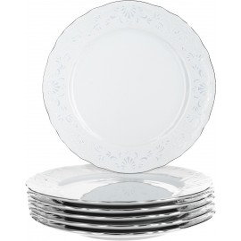 Тарелка мелкая 21 см декор Деколь отводка платина