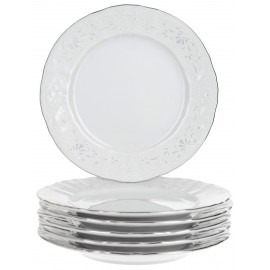 Тарелка мелкая 27 см декор Деколь отводка платина