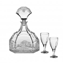 Набор для ликёра "PATRICIEN", 1 штоф 600 мл + 6 стаканов (50 мл) из хрусталя Crystal Bohemia