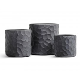 Кашпо Ergo Comb цилиндр дымчато-серый бетон в-30 см, д-30 см