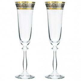 Бокалы для шампанского Анжела 43249 панто платина 190 мл. 6 шт. Crystalex Bohemia