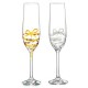 Бокалы для шампанского Виола 40729/M8567 лента с бантом золото/платина 190 мл. 2 шт. Crystalex Bohemia
