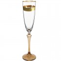Фужеры для шампанского Элизабет Q7938 золото+коричневая ножка 200 мл. 6 шт. Crystalex Bohemia