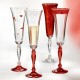 Бокалы для шампанского Виктория 40727/K0105 Свадебные красная ножка 180 мл. 2 шт. Crystalex Bohemia