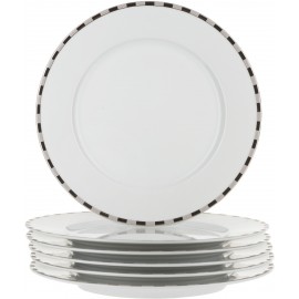 Тарелка мелкая Опал 25 см декор Платиновые пластинки отводка платина