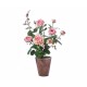 Роза куст нежно-розовый 58 см в высоком св.терракот.кашпо