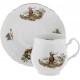 Чашка для чая 250 мл (6 шт) с блюдцем декор Охотничьи сюжеты