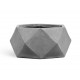 Кашпо ERGO Rombo низкая чаша-многогранник светло-серый камень д-58, в-28 см