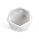 Кашпо ERGO Rombo низкая чаша-многогранник белый камень д-41, в-21 см