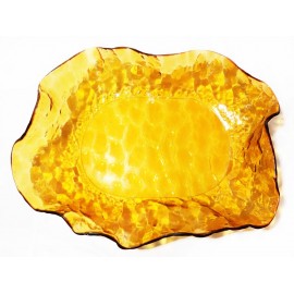 Салатник большой Tiffany "СОТА" медового цвета из муранского стекла
