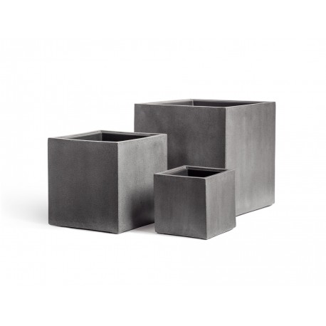 Кашпо Effectory Beton куб тёмно-серый бетон 20х20х20 см