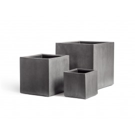 Кашпо Effectory Beton куб тёмно-серый бетон 30х30х30 см (без технич.кашпо)