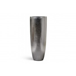Кашпо Effectory Metal, высота 120 см, диаметр 46 см, высокий конус Giant стальное серебро