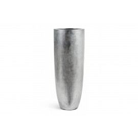 Кашпо Effectory Metal, высота 120 см, диаметр 46 см, высокий конус Giant серебро