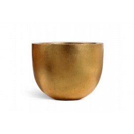 Кашпо Effectory Metal, высота 37 см, диаметр 46 см, низкая конус-чаша сусальное золото