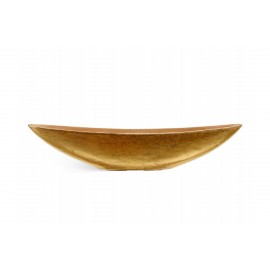 Кашпо-ваза Effectory Metal, высота 20 см, ширина 18 см, длина 90 см, Лодка длинная сусальное золото
