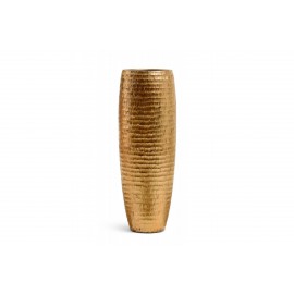 Кашпо Effectory Metal, высота 97 см, диаметр 35 см, высокая Design-ваза чеканное золото