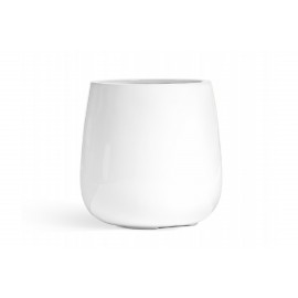 Кашпо Effectory Gloss, высота 50 см, диаметр 49 см, Design-чаша белый глянцевый лак