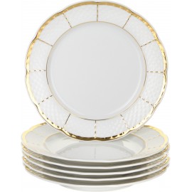 Тарелка десертная 17 см Menuet отводка золото золотые держатели Thun
