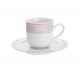 Чашка 215 мл с блюдцем 150 мм высокая Jana Серый мрамор с розовым кантом Thun