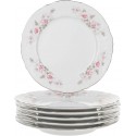 Тарелка десертная 19 см декор Бледные розы отводка платина