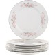 Тарелка мелкая 21 см декор Бледные розы отводка платина