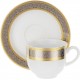Чашка с блюдцем 135 мм Опал декор Широкий кант платина золото