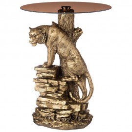 Стол тигр на камнях бронза со стелом